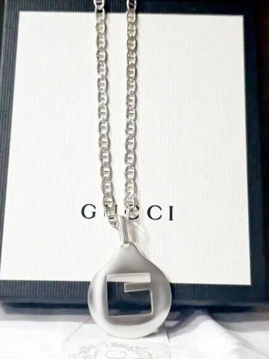 Gucci Jewelry - Gucci Sterling Silver Square G Motif Pendant Necklace
